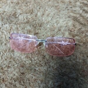 Pink Rimless Sunglasses